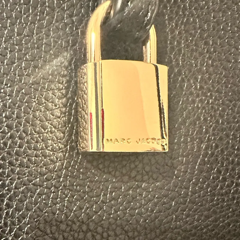 Marc Jacobs The Grind Black Pebbled Leather Shopper Tote Handbag - Image 6