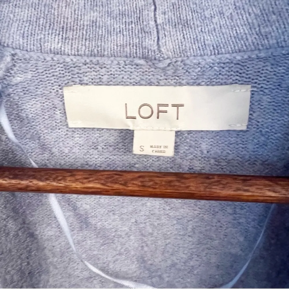 Loft Open Front Knit Cardigan Long Sleeves Periwinkle Blue Size Small - Image 3