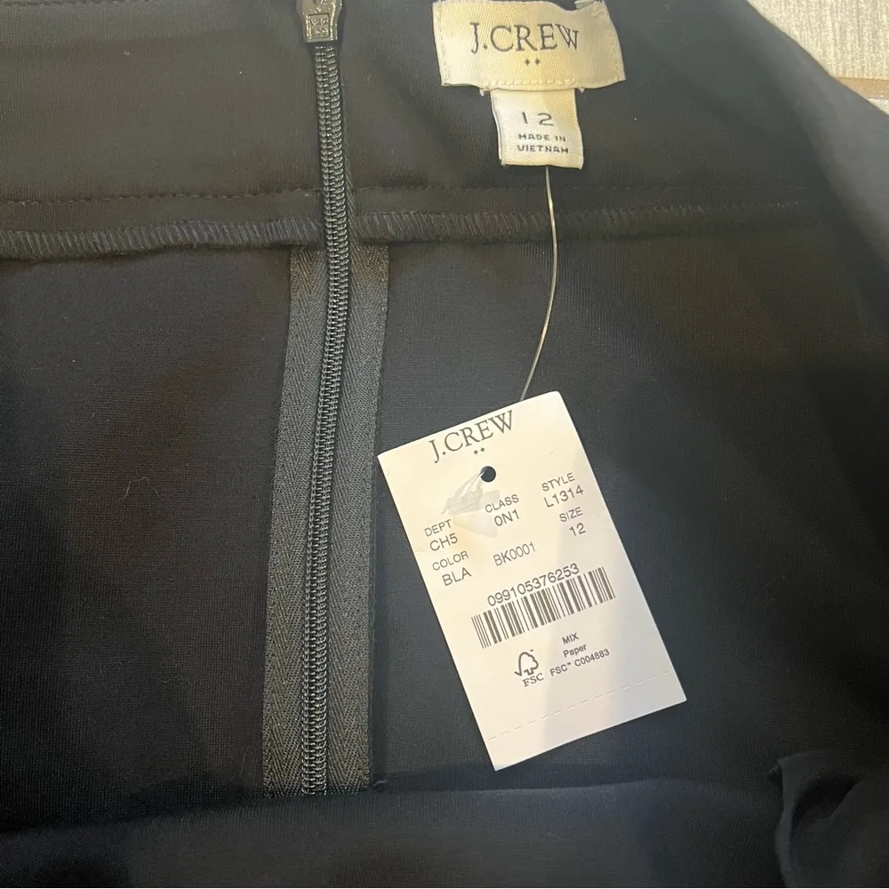 NWT, J. Crew Factory Ponte Pencil Skirt Black, Style L1314 Black Size 12 - Image 12