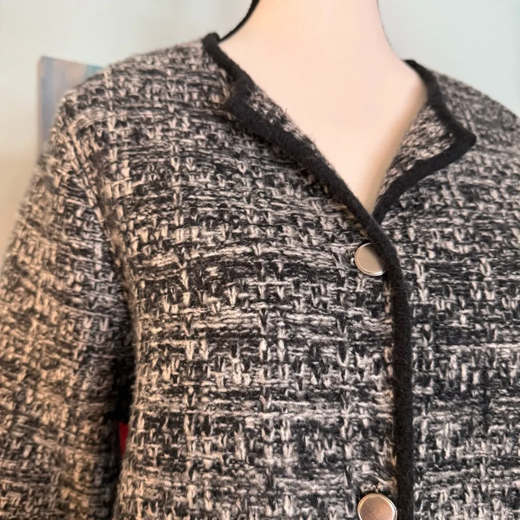 Abercrombie & Fitch Novelty Button Tweed-Inspired Sweater Jacket Women's M - Image 2