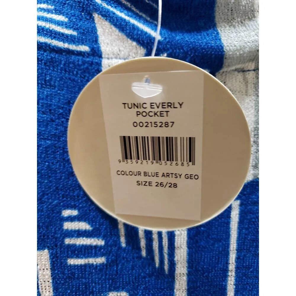 Zim & Zoe Womens Blue White Polyester V - Image 9