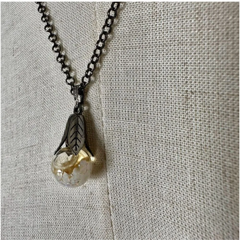 Sterling silver teardrop floating opal pendant necklace - Image 5