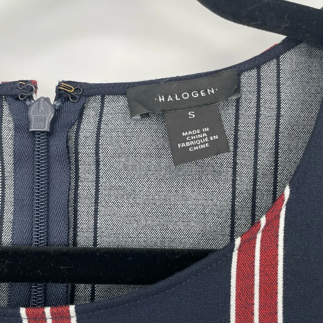 Halogen Women Sleeveless Classic Academia Knee Length Red & Blue Peplum Dress‎ S - Image 4