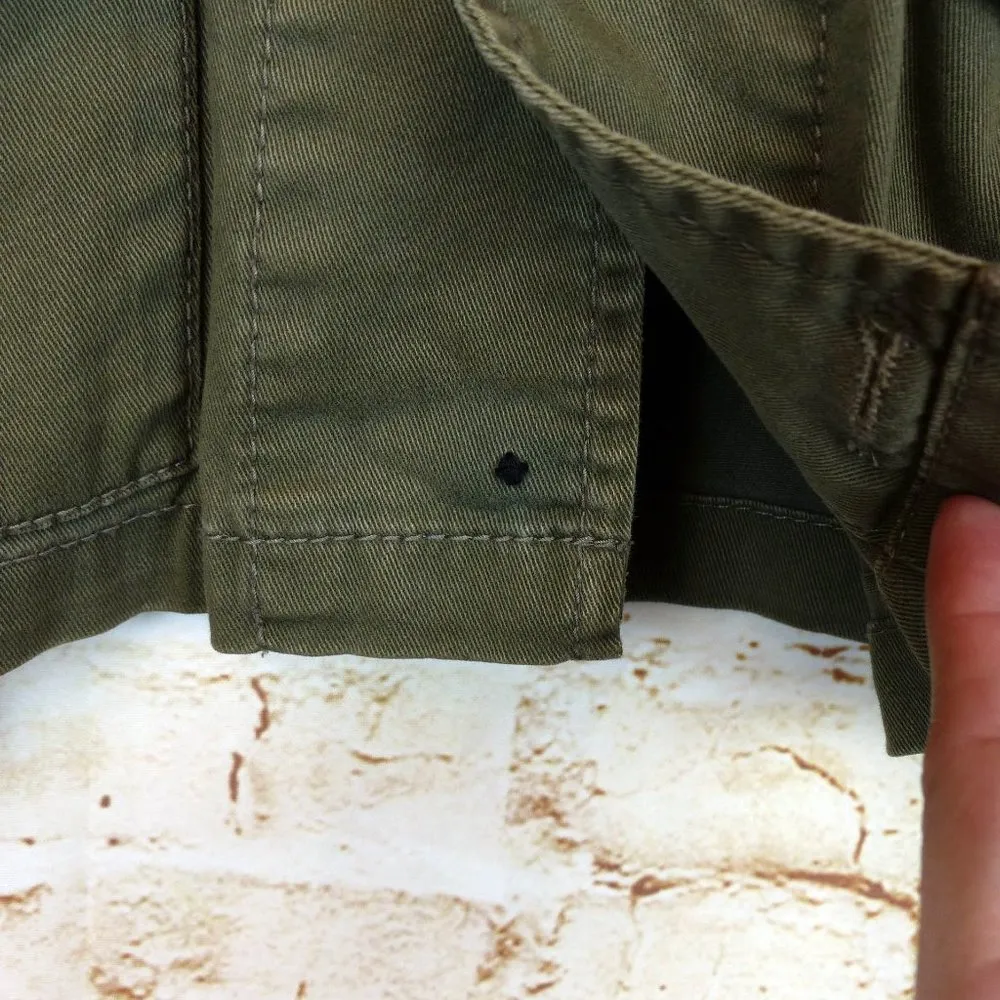 BCBGeneration Military Utility Jacket Women S Olive Green Twill Button Front - Image 5