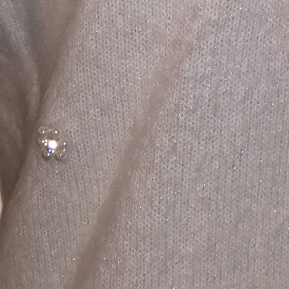 Elle white fluffy sweater with nice Embellishment - Image 3