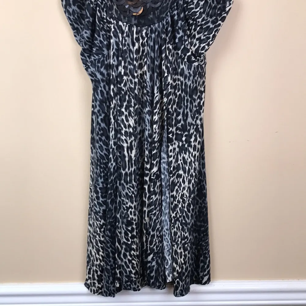 VTG Y2K Baby Phat Women’s Cheetah Print Jewel Ring Embellished Silky Blouse - Image 3