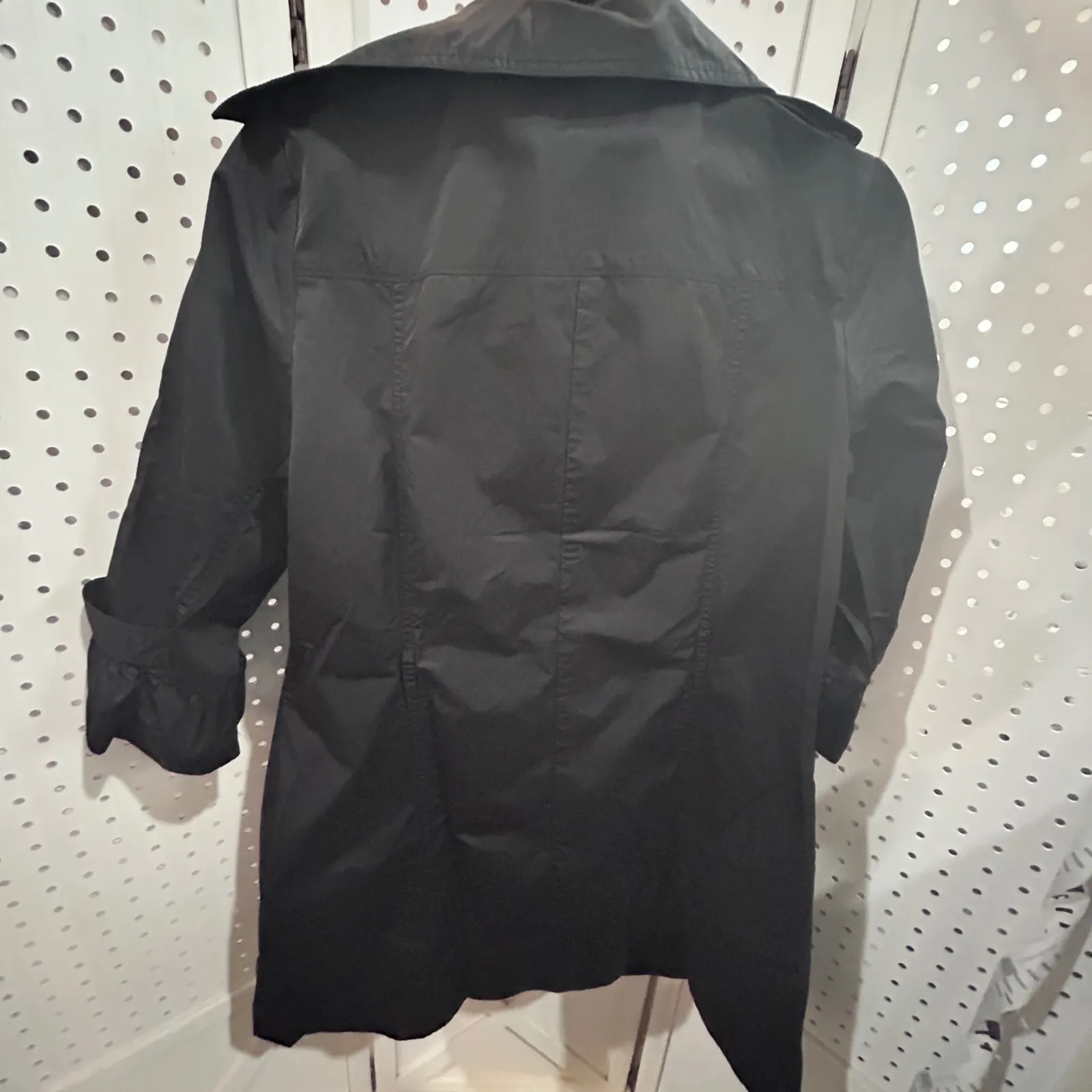 Apostrophe Black Double Breasted Trench Coat M M Lightweight Classic - Image 10