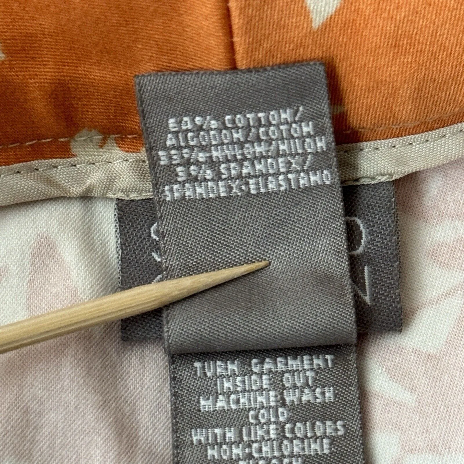 Sigrid Olsen Pants Womens 6‎ Orange Cream Tropical Preppy Casual Cruise Vacation - Image 8