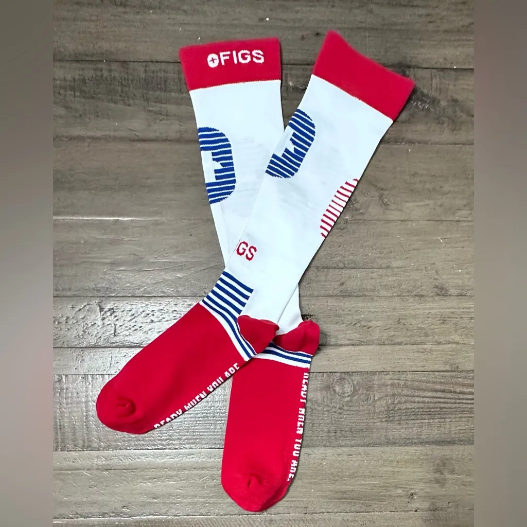 FIGS Compression Socks - Ready When You Are - Red Blue - Large - Image 4