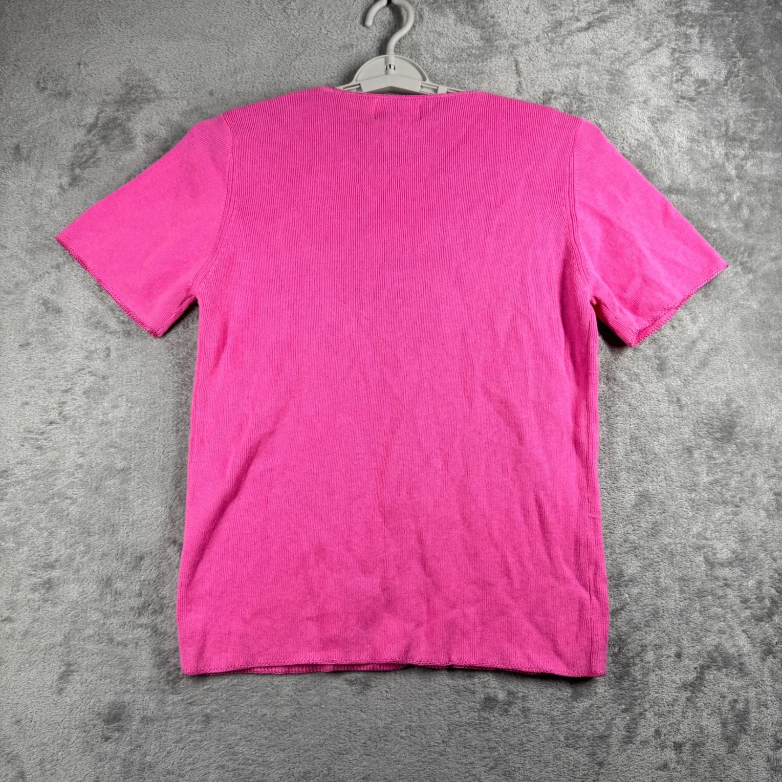 Jenny Cardigan Pink Knit Small Floral Embroider Cottagecore Vintage Y2K Feminine - Image 3