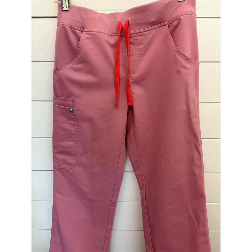 FIGS Unisex XS Pink Scrub Pants Elastic Waist Workwear - Image 2
