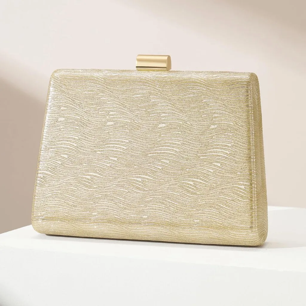 ⚡ Women's Detachable Chain Sparkly Evening Formal Parties Gold Clutch Bag - Image 4