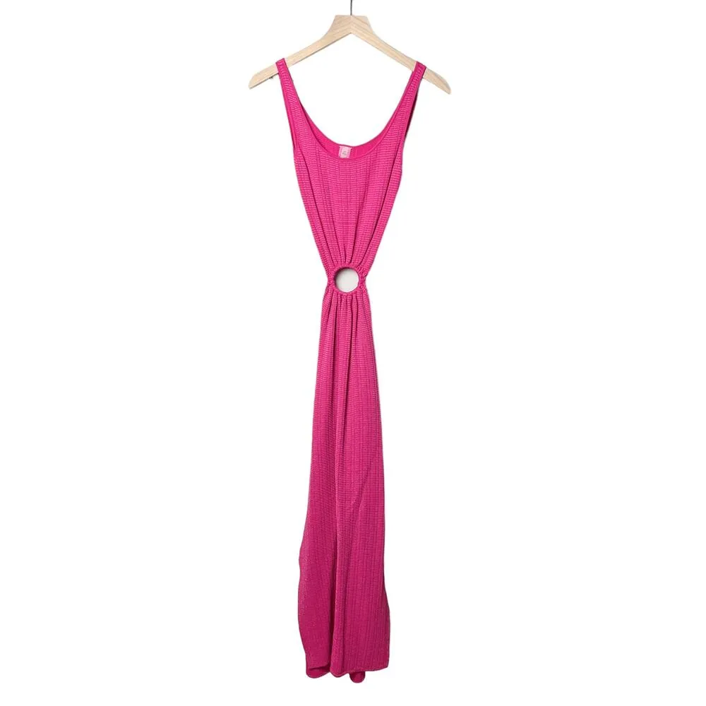 pq swim bianca ring cutout knit slit maxi dress cosmo pink Size XS - Image 4
