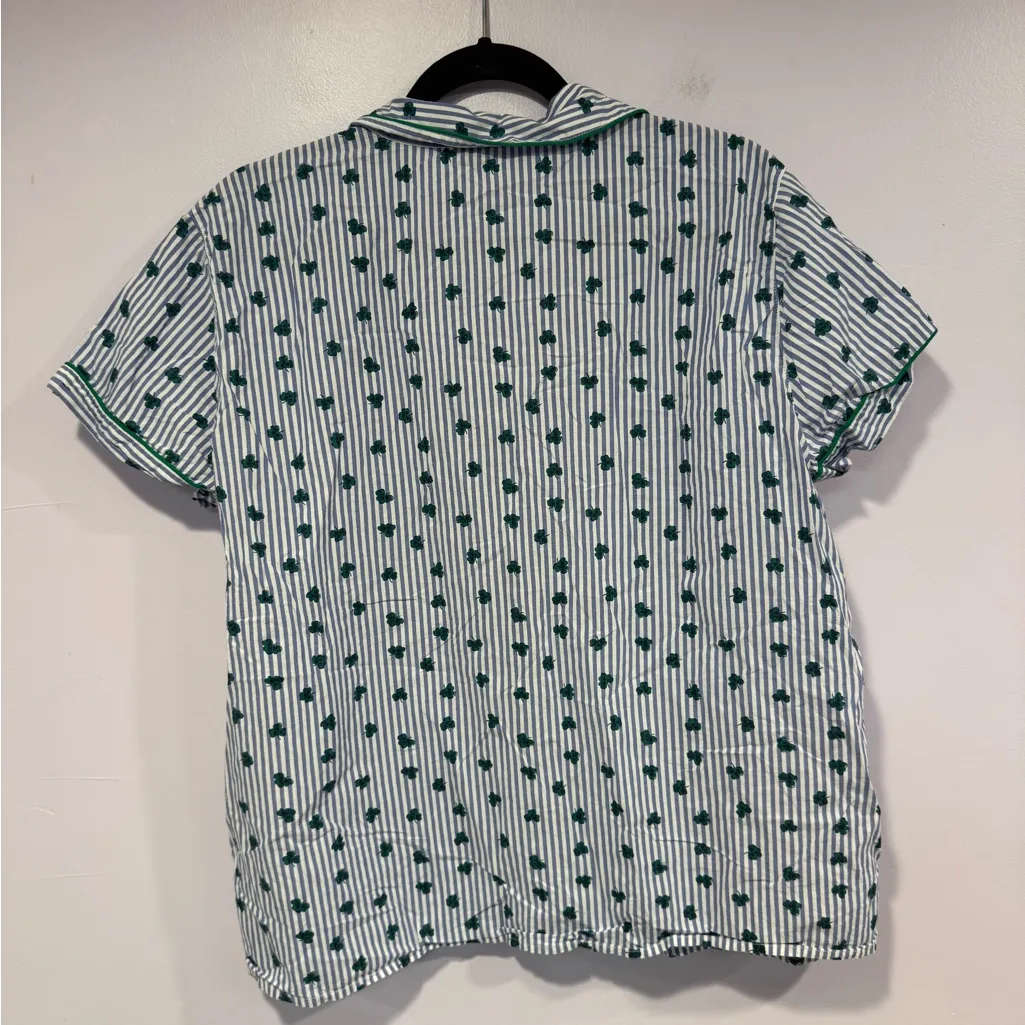 J. Crew striped clover‎ short sleeve button down and shorts pajama set - Image 4