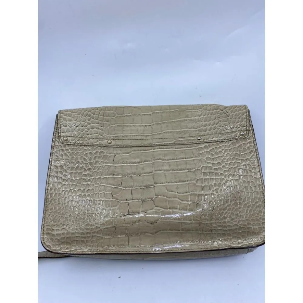 KATE SPADE Tan Patent Croc Embossed Messenger Bag - Image 5