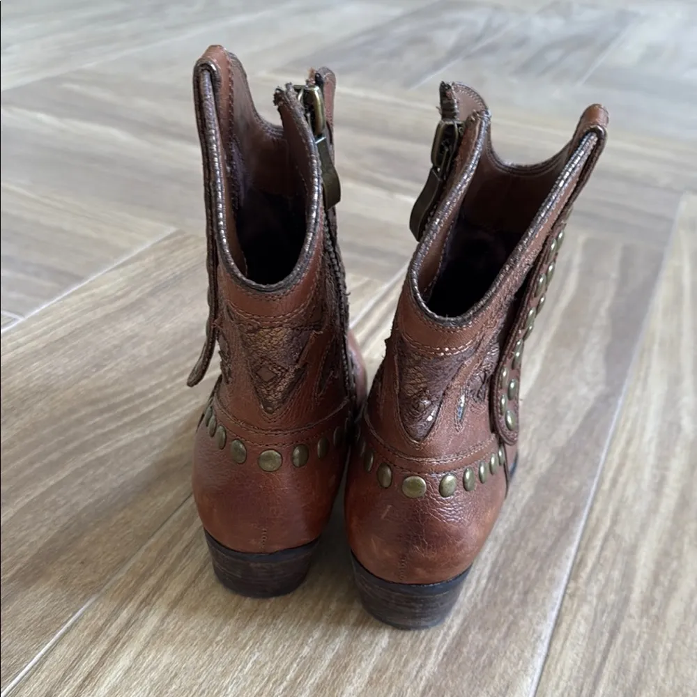Brown Studded Western Boots Size 8 - Image 2