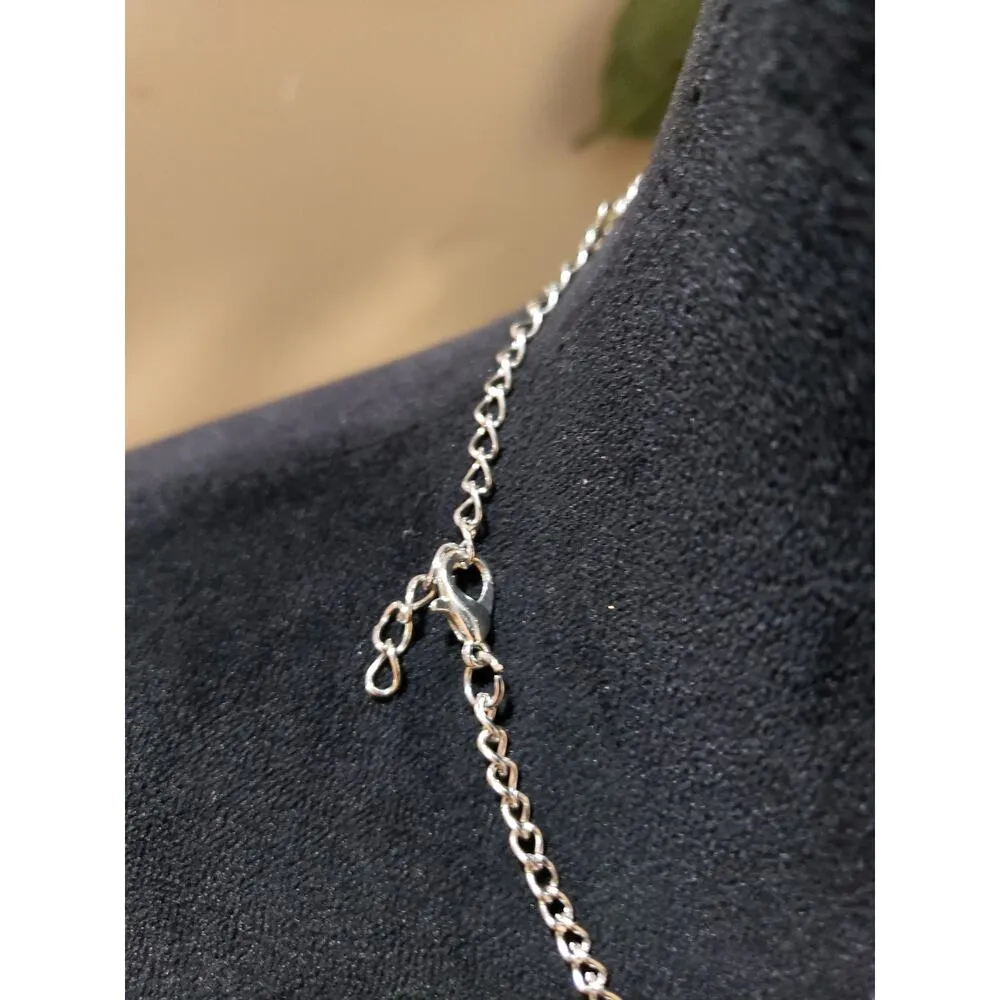 Womens Gold Tone Rhinestone Champagne Teardrop Crystals Link Necklace Jewelry - Image 6