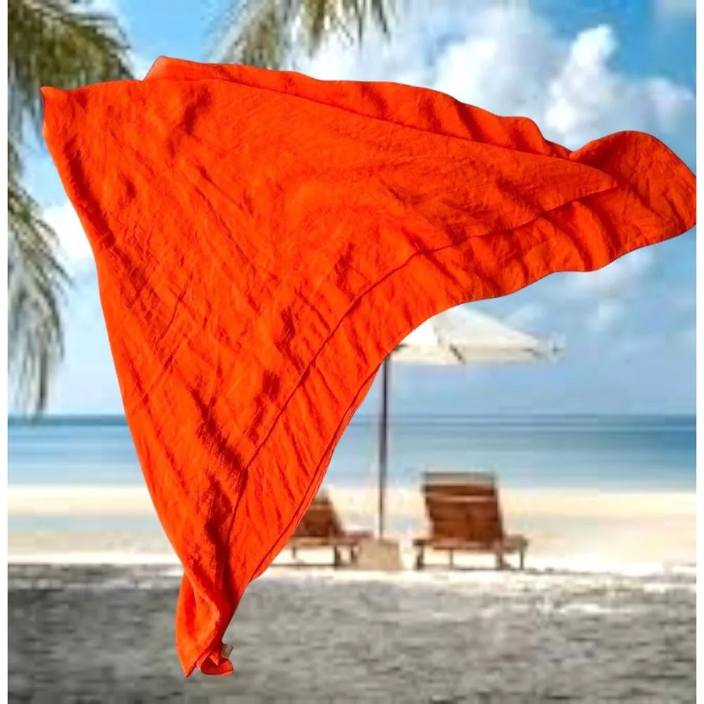 Vintage Swimsuit Cover Up One Size Orange Beach Cruise Tropical Island Vacation - Image 9