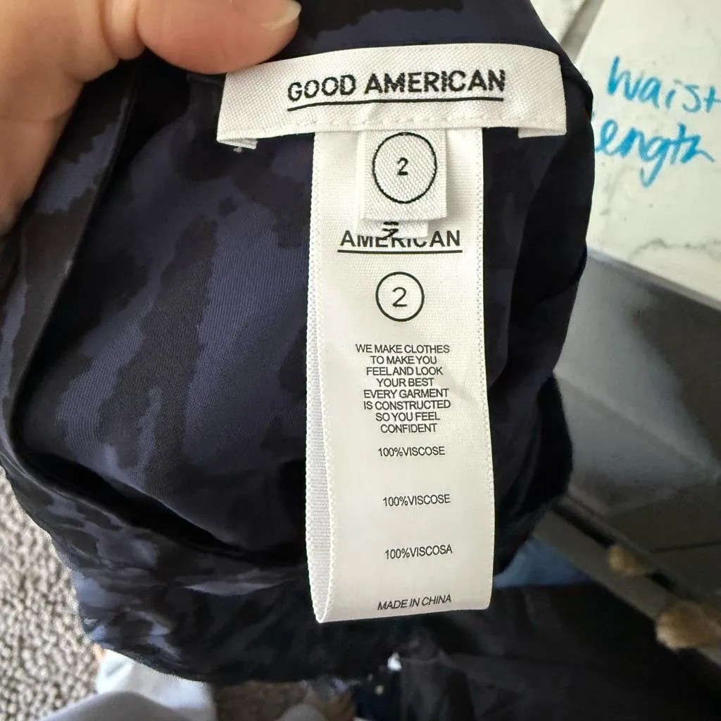 Good American Women’s 2 Blue Tiger Animal Print MIDI Cutout Skirt - Image 5