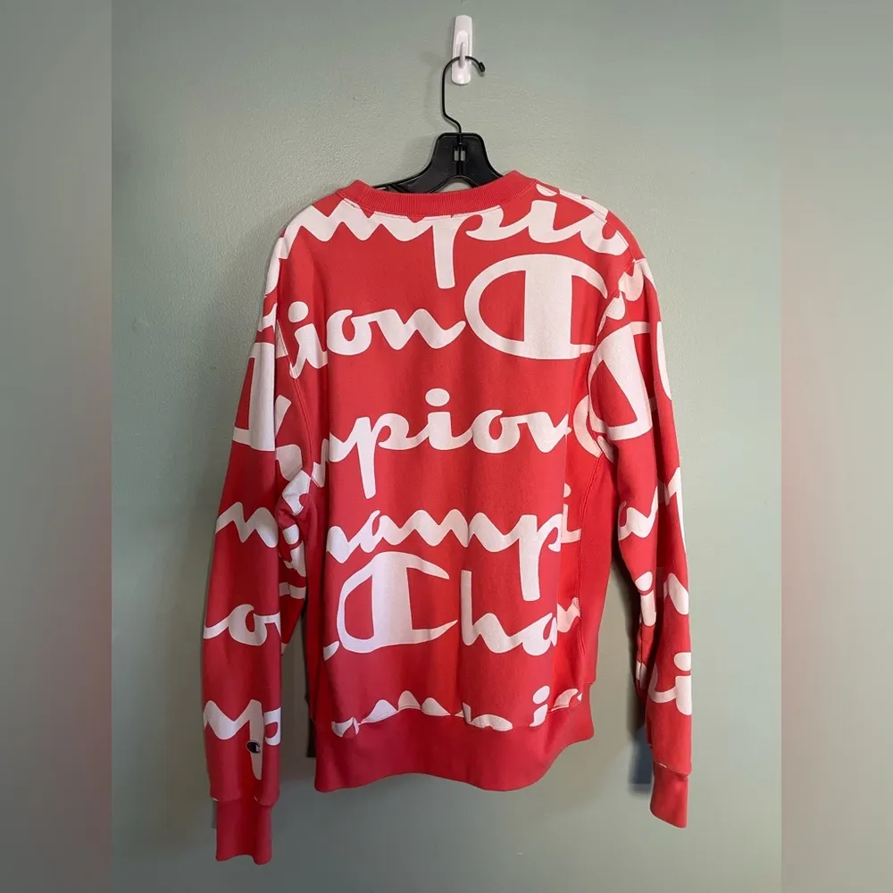 Retro Champion Reverse Weave Crew Neck Sweatshirt Sz Large Salmon Pink Unisex - Image 6