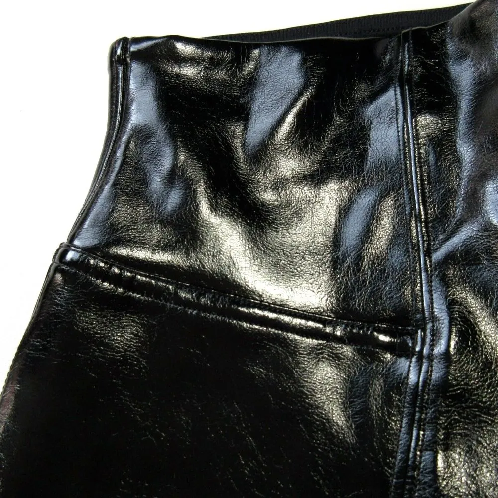 NWT SPANX 20301 Petite Faux Patent Leather Leggings in Classic Black Glossy XLP - Image 3