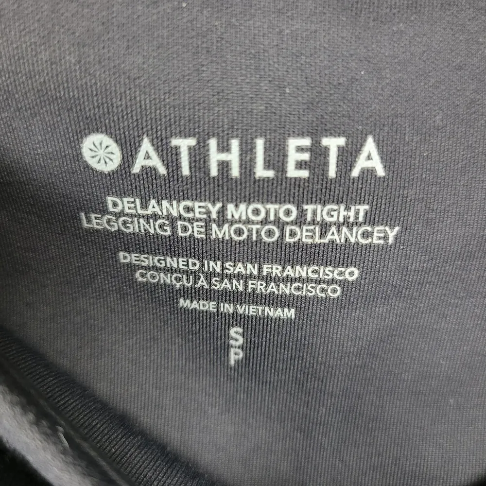 Athleta Delancey Moto Tight Womens Leggings Size S Black High Rise Zip Pockets - Image 2