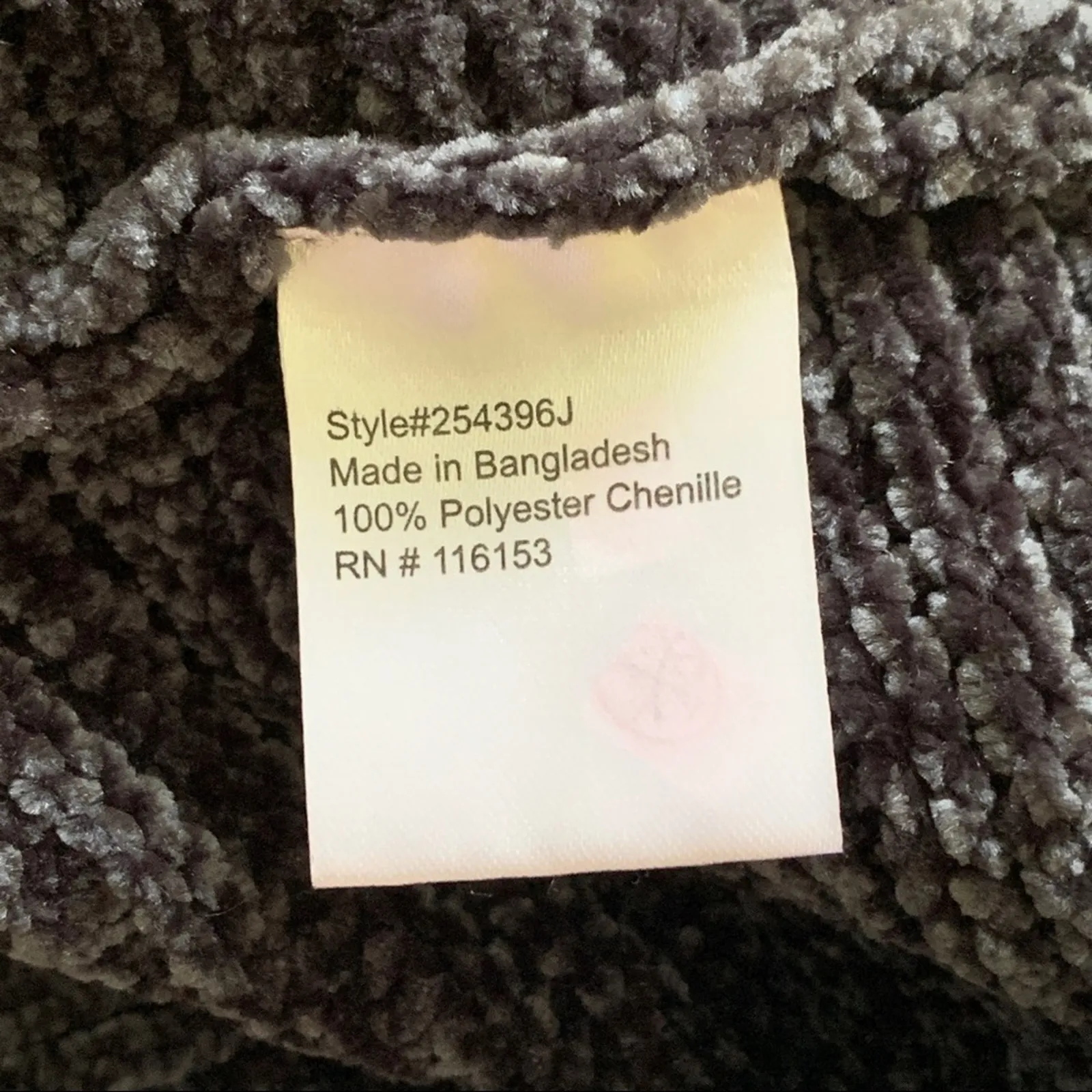 Poof Apparel Sweater Cropped Charcoal Gray Chenille Drop Shoulder Top Large NEW - Image 11