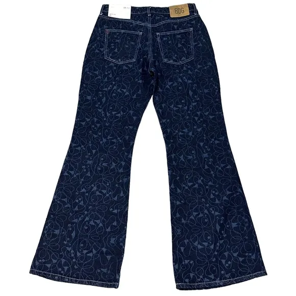 Urban Outfitters BDG‎ Low Rise Flare Jeans Women’s Size 29 Dark Wash Print - Image 2