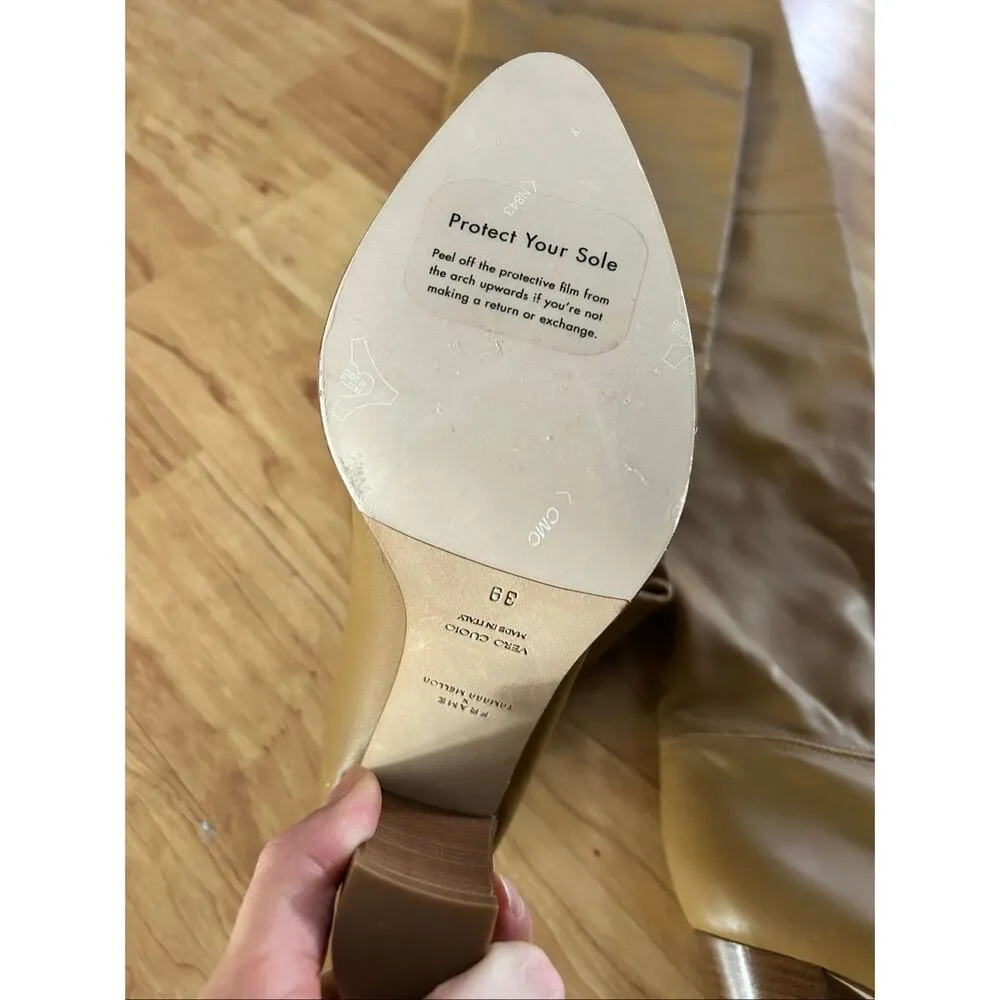 FRAME X Tamara Mellon Boots brown/tan high knee soft leather New no box size 8.5 - Image 2