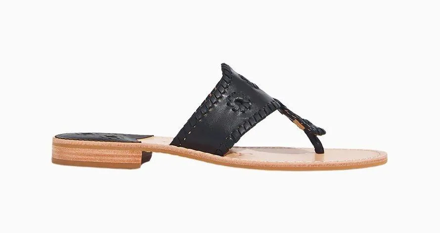 Jack Rogers Like NewJacks Flat Sandal Women's Black Leather Sandals - Image 2