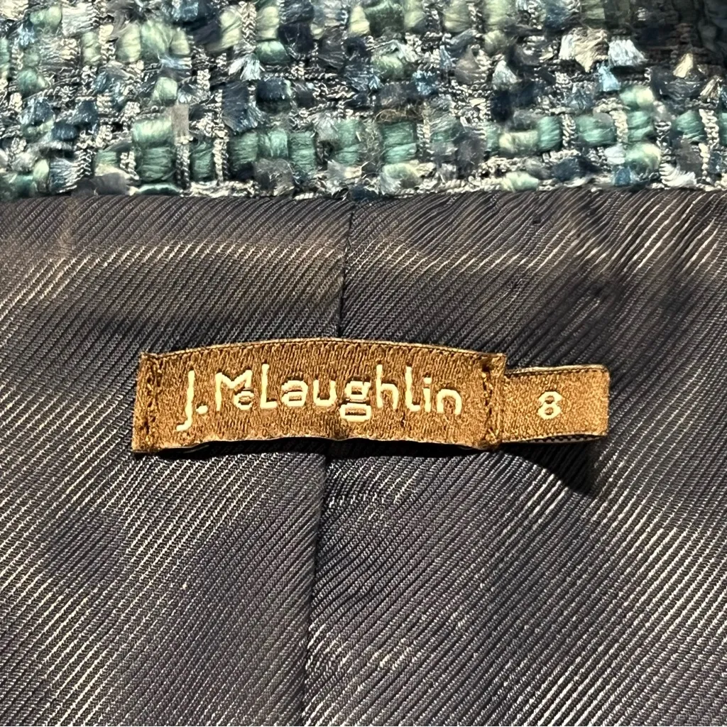 J McLaughlin Womens Tweed Blazer Size 8 Preppy Classic Office Quiet Luxury Ivy - Image 8