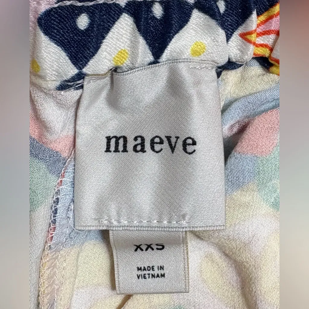 Maeve Multicolor Patterned Straight Legged Viscose Pants Size‎ XXS NWOT - Image 7