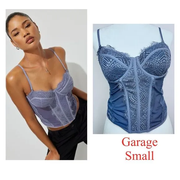 Garage Bustier Chrishell Lace Mesh Boning Corset Size Small The OG Y2K Inspired - Image 2
