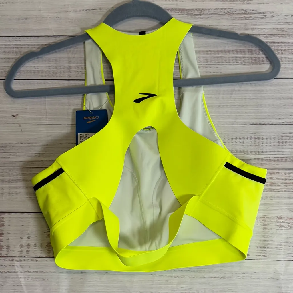 Brooks Vibrant Yellow Sports Bra - Image 2