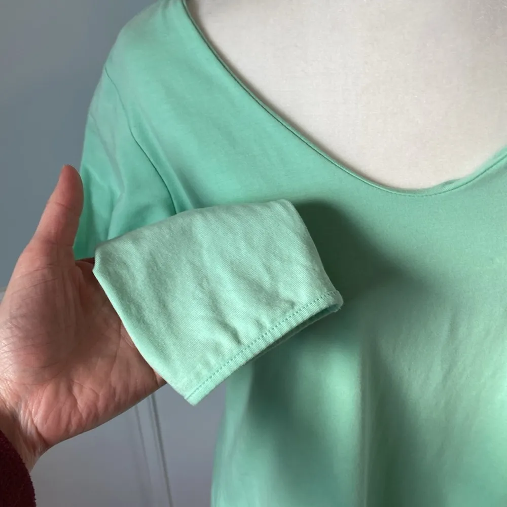 DUFFIELD LANE Newberry Dress Tea Knee Length Mint Green Size L Modal Size L - Image 6