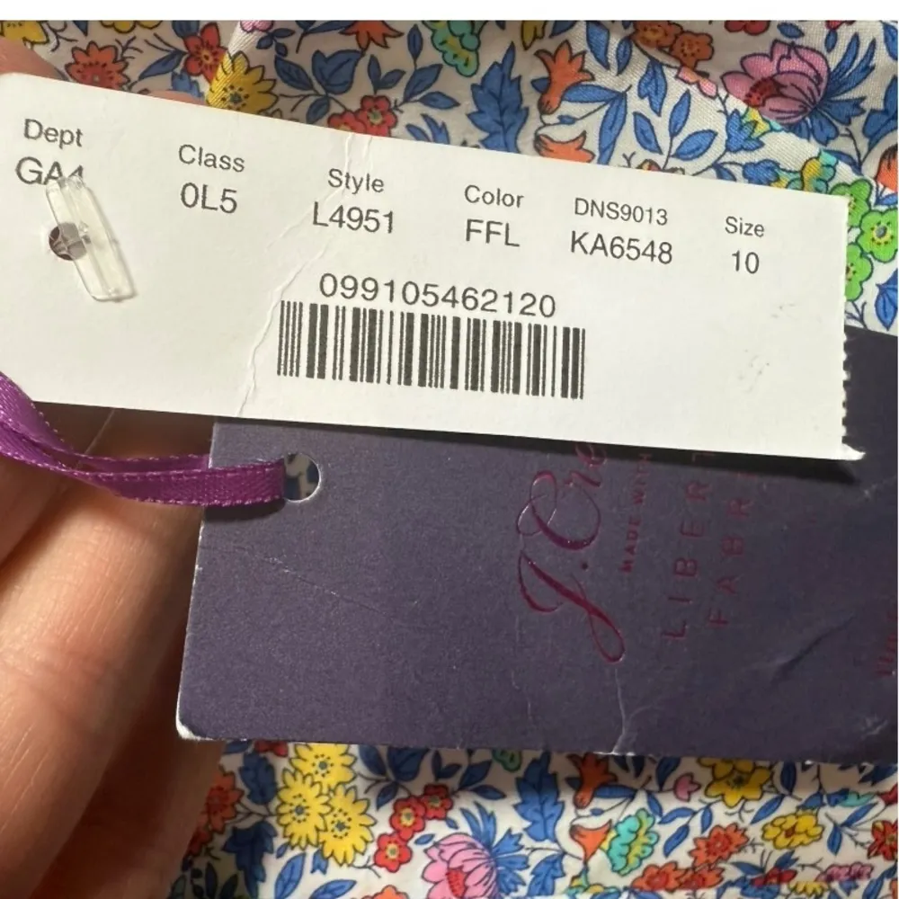 NWT J. Crew Liberty of London Ditsy Floral Ruffle Hem Sleeveless Dress Size 10‎ - Image 4