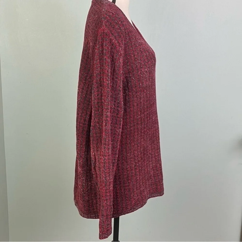 CAROLYN TAYLOR red and blue Vintage chenille sweater in size 2X. EUC - Image 3