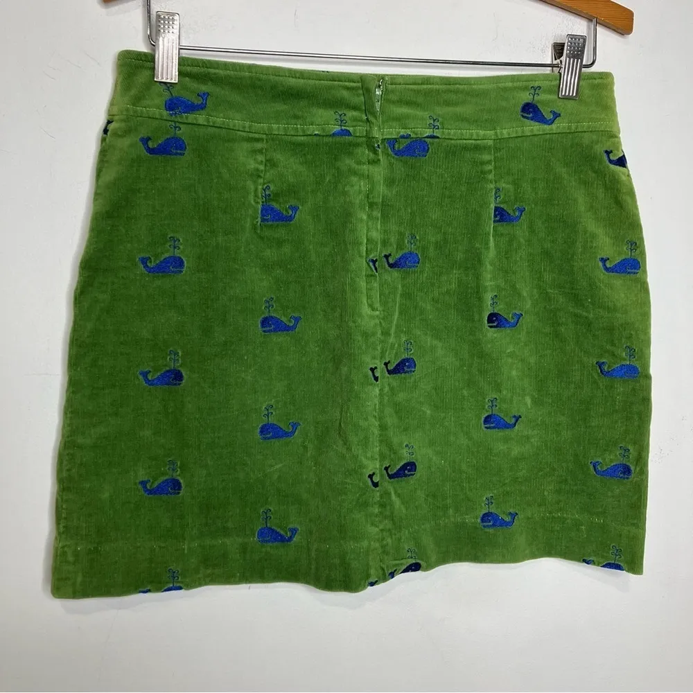 Lilly Pulitzer green corduroy‎ skirt with blue whales size 2 - Image 3