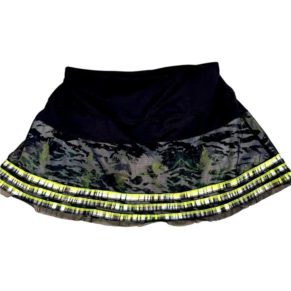 Lucky In Love Tennis‎ Skirt, black/neon, size 4 - Image 2