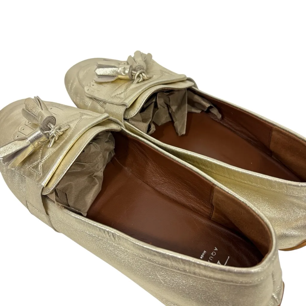 AQUATALIA Quinna Gold Metallic Loafers shoes 9 - Image 7