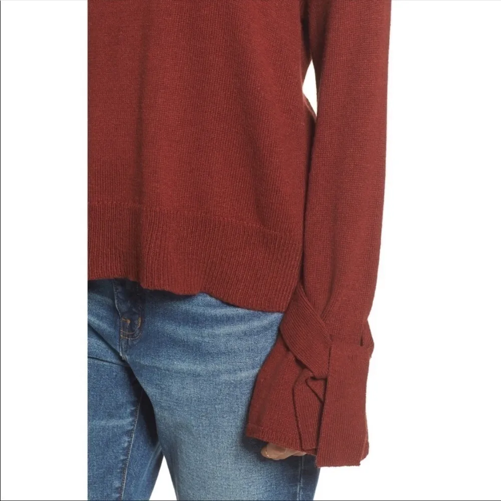 Madewell Tie-Cuff Pullover Sweater In Rust Red - Image 9
