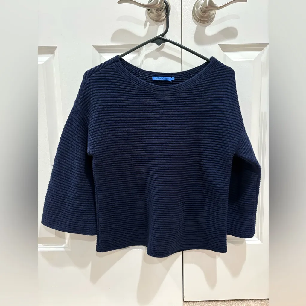Navy Knit Sweater J McLaughlin Size XS Blue - Image 2