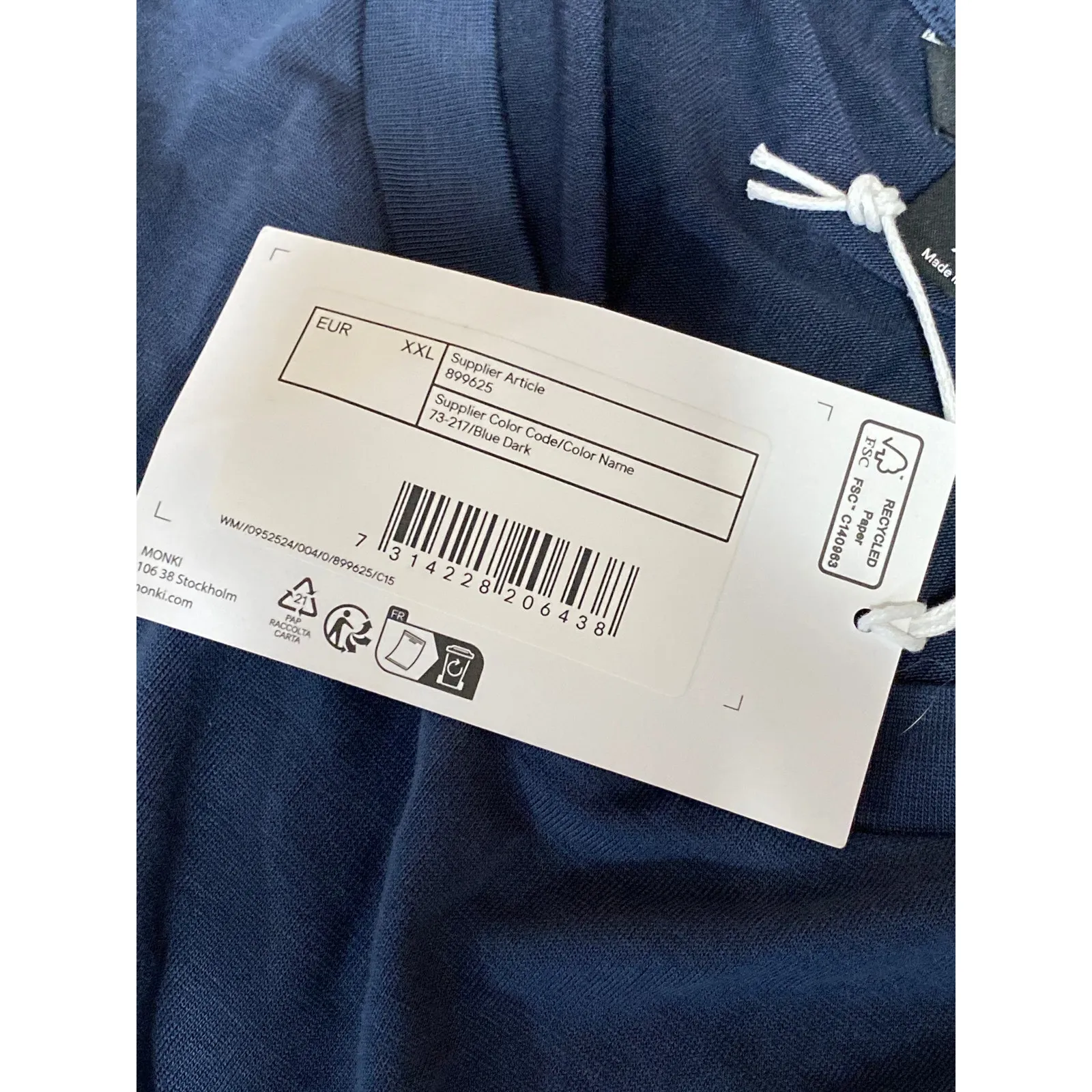 NEW Monki Women's Blue Crewneck Short Sleeve Casual Crop Tee T-shirt Top Sz XXL - Image 5