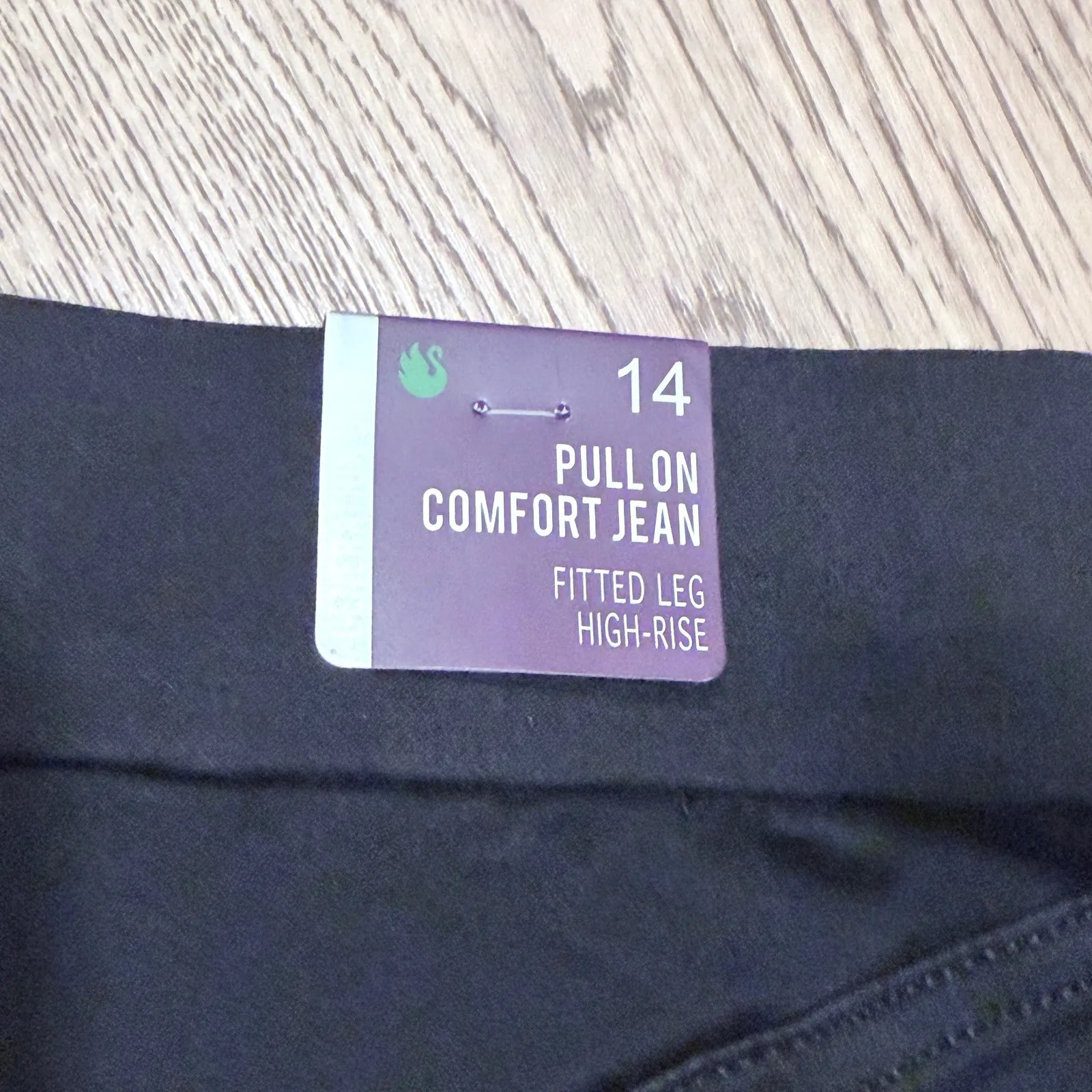 Gloria Vanderbilt Womens Plus 14 Black Pull On Comfort Jeans High Rise Slim Fit - Image 5