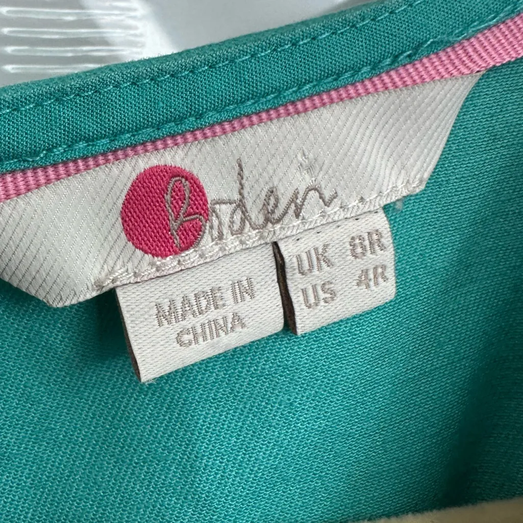 Boden Helena Chino Denim Teal Aqua Midi Dress Women’s Size 4 US Small S Green - Image 8