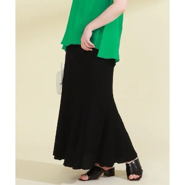 Ray Beams Black Shirred Textured Mermaid Maxi Skirt High Waisted J - Image 2