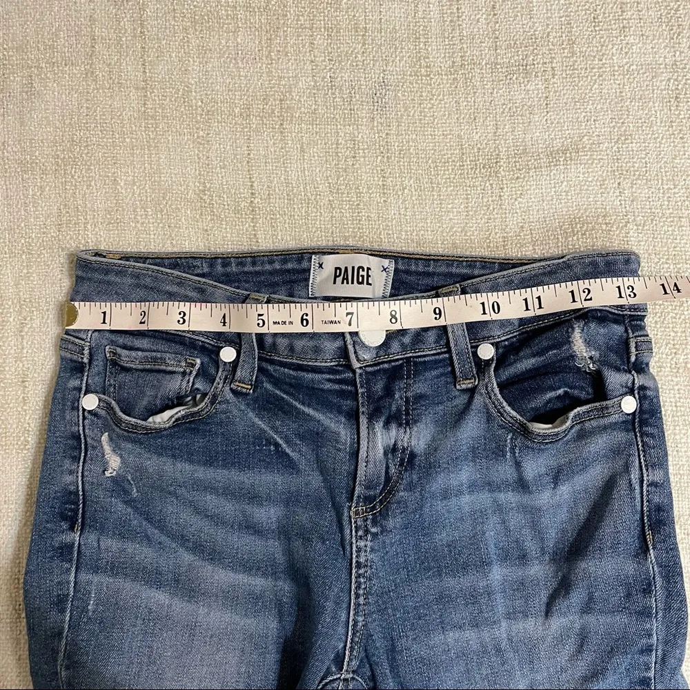 Paige Distressed/Shredded Verdugo Ankle Jeans - Image 12