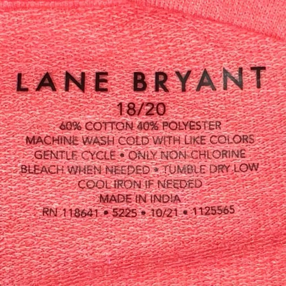 Lane Bryant Livi Activewear Poof Short Sleeve Banded Bottom Slub Shirt in Salmon - Image 6