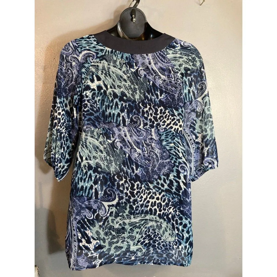 Elementz  blue paisley lightweight blouse - Image 5