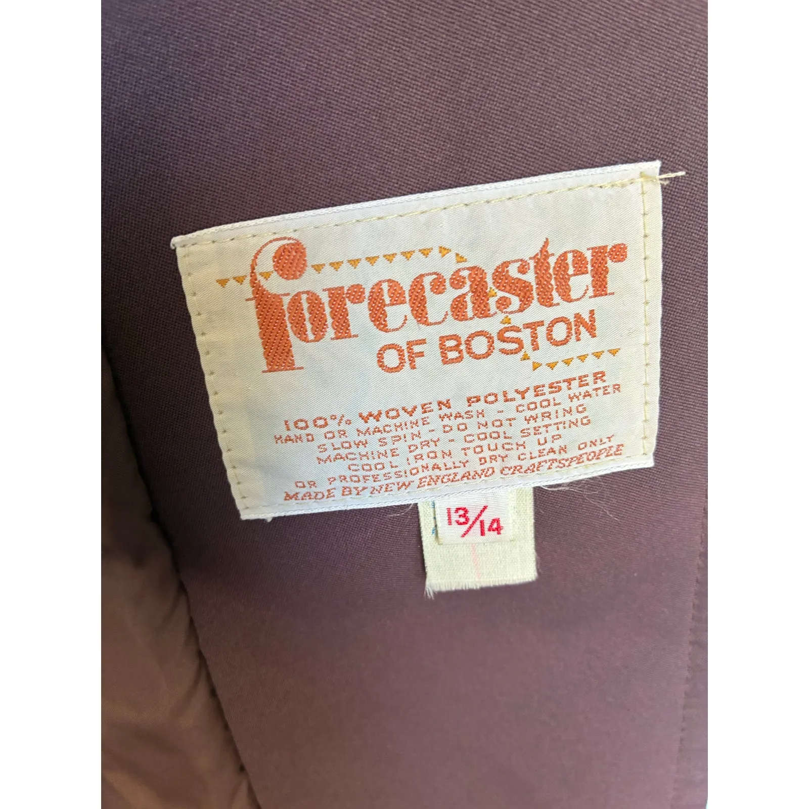 Vintage Forecaster of Boston Plum Long Trench Coat Size 13/14 (M) Made in USA Purple Size M - Image 4